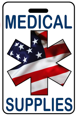Medical Supplies w/ Patriotic USA Flag Star of Life