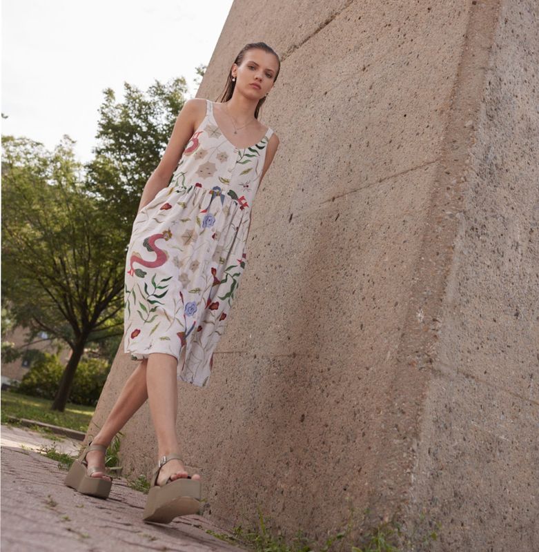 Eve Gravel Garden Print Chara Dress