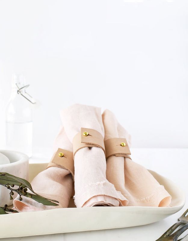Celina Mancurti Leather Napkin Rings 