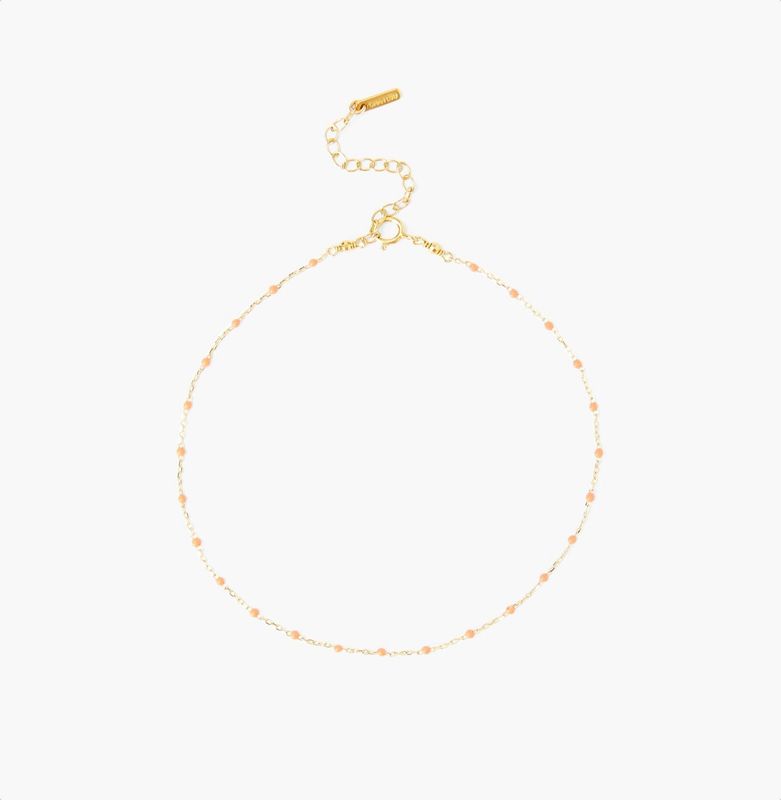 Chan Luu Peach Enamel Bead Anklet (Style 1262)