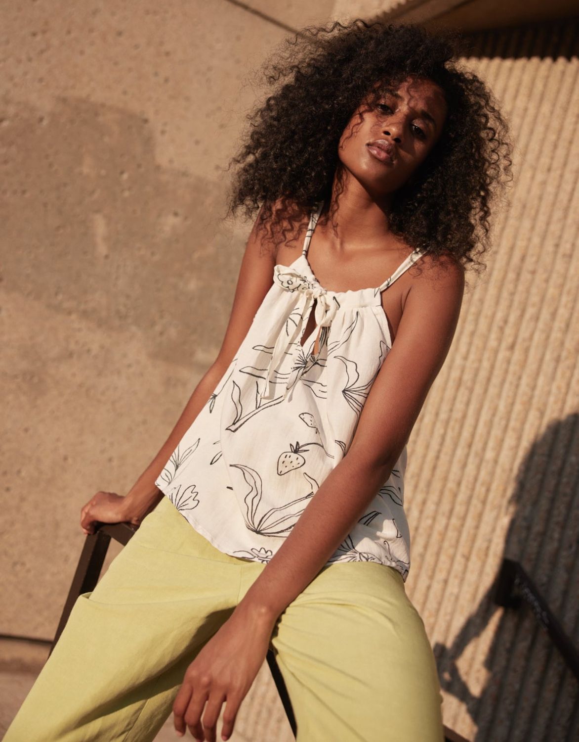 Eve Gravel Oreste Drawstring Top, Color: (B/W Print,, Size: XS)