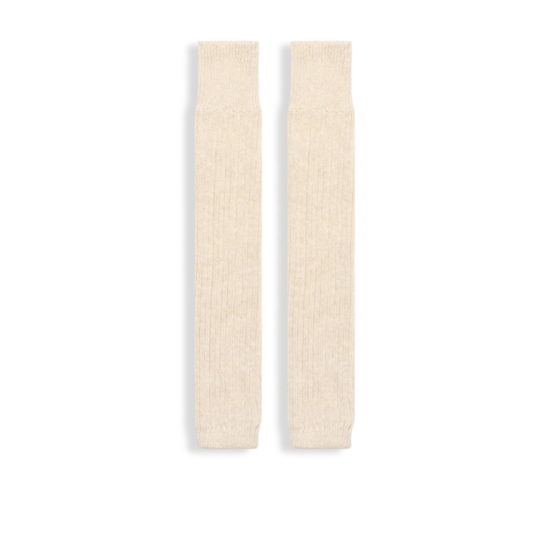 Hansel From Basel Mushy Ribbed Legwarmers (Cream, O/S)