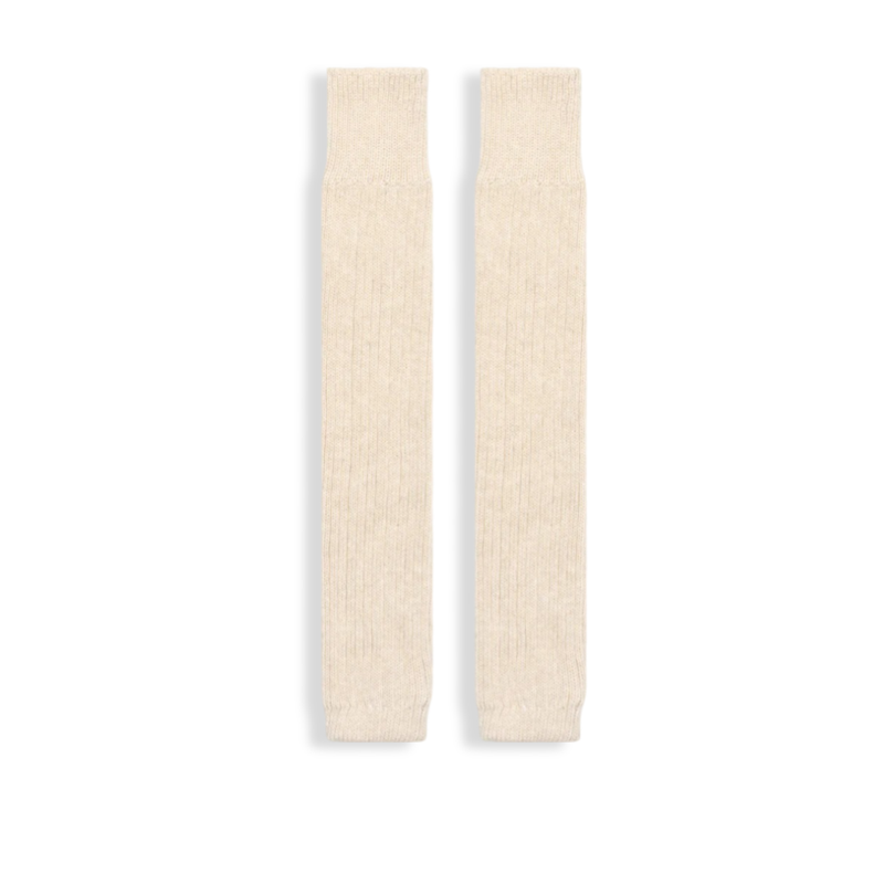 Hansel From Basel Mushy Ribbed Legwarmers (Cream, O/S)
