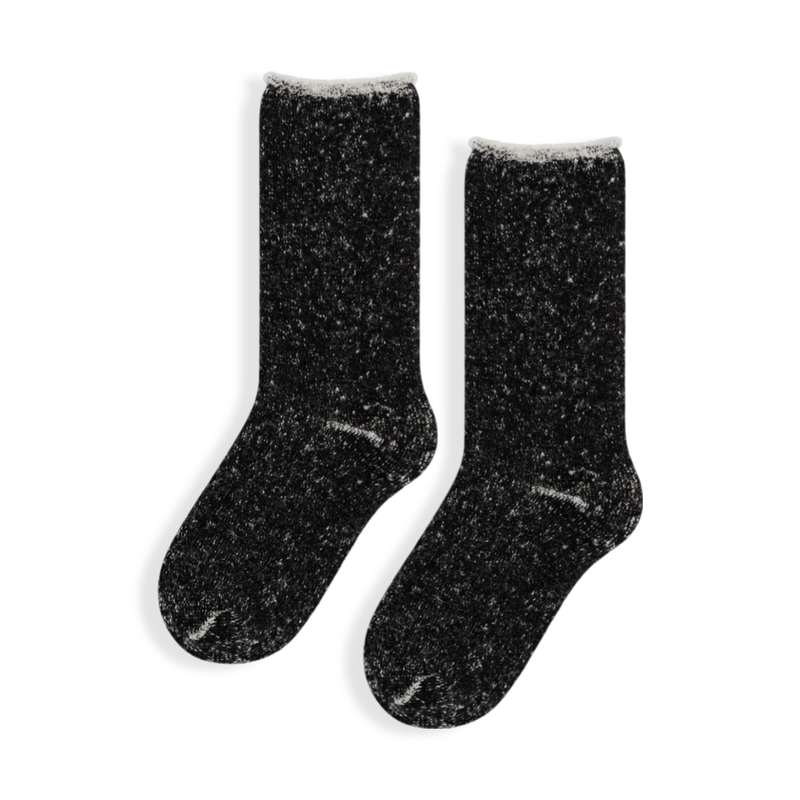 Hansel From Basel Wool Blend Hoodie Crew Socks (Black, O/S)