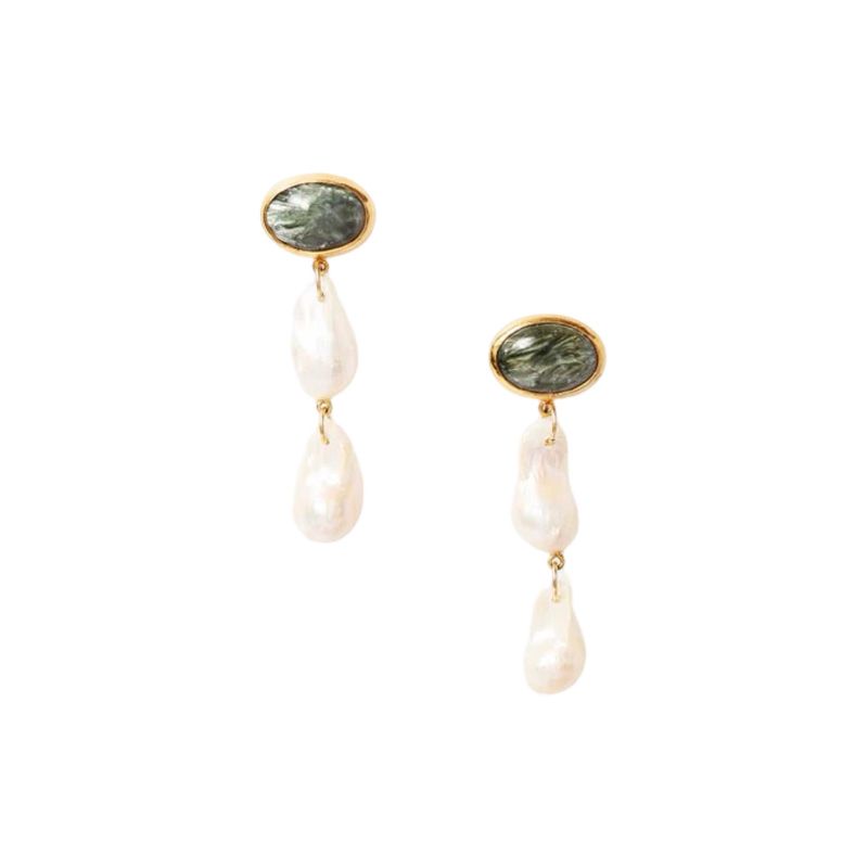 Chan Luu Georgette Drop Earrings White Pearl