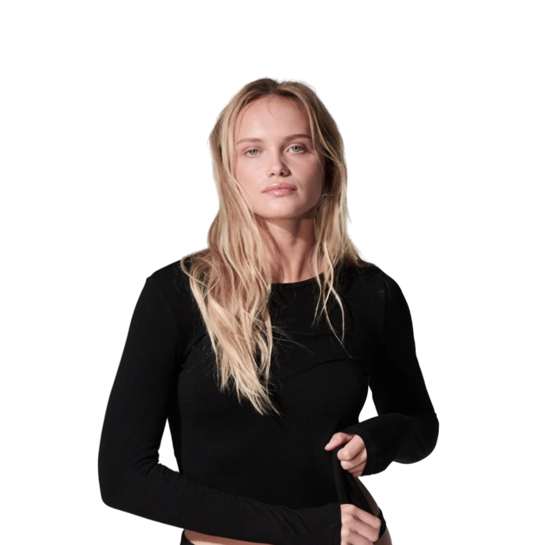 Majestic Filatures L/S Cashmere Crewneck, Color: (Noir,, Size: 4/XL)