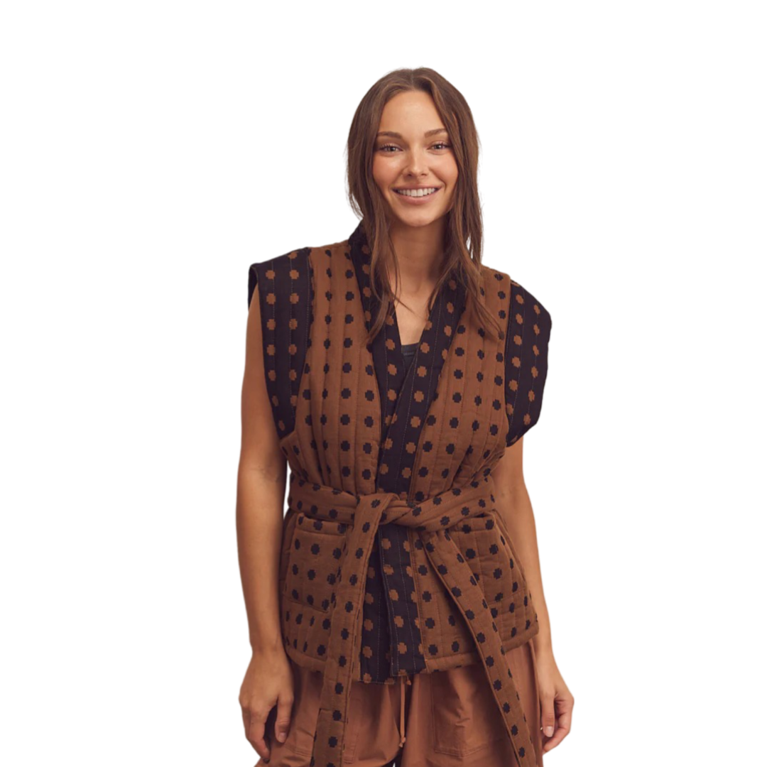 Amente Quilted Tie Waist Vest