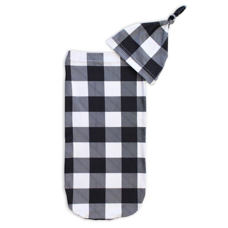 Itzy Ritzy Cutie Cocoon &amp; Hat Set, Color: Blk &amp; Wht Gingham