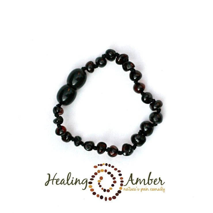 Healing Amber Anklet , Color: Molasses, Size: 6.5inc