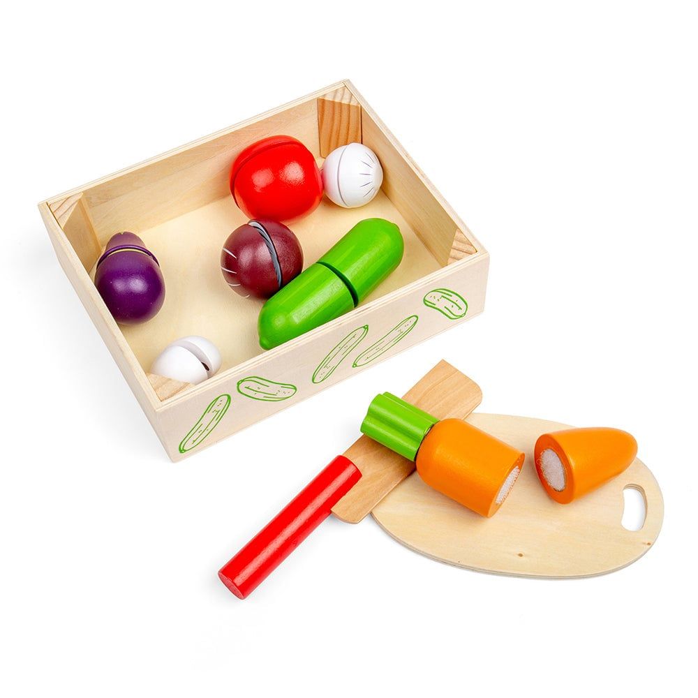 BigJigs Cutting Food, Color: Vegetable Crate