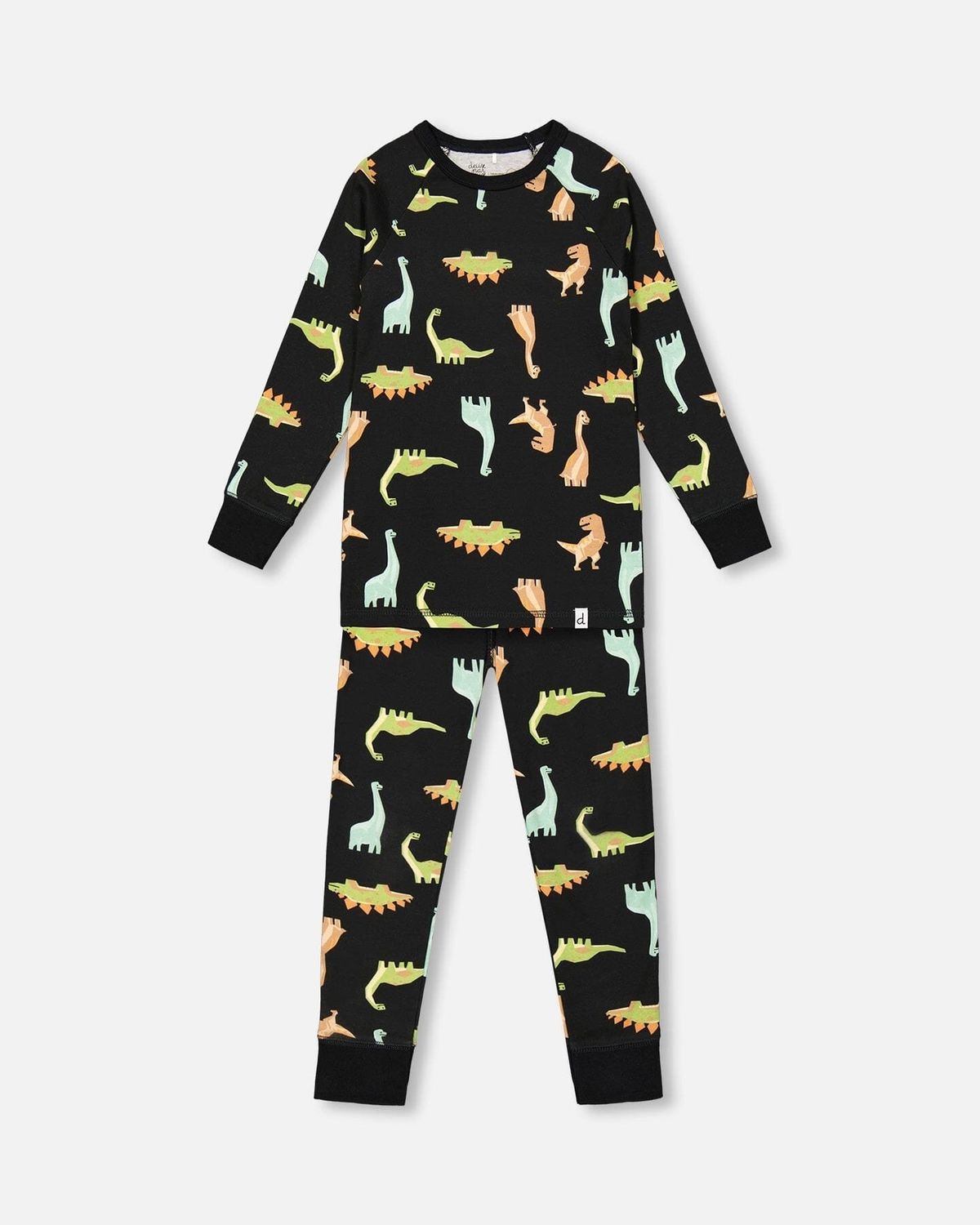 DPD FA23 B PJ Set, Color: Blk Dinos, Size: 2