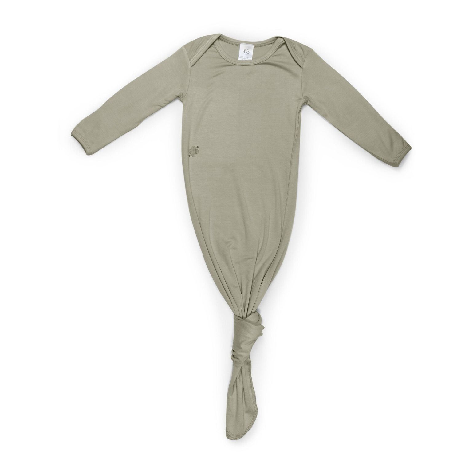 Kushies FA23 Komfies Knotted Gown, Color: Sage, Size: 3M