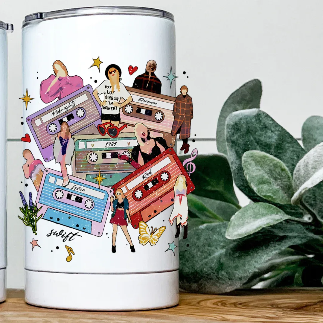 TaylorSwift 12OZ Tumbler, Size: Cassettes