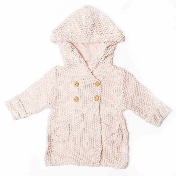 Beba Bean Crochet Hoodie Pink