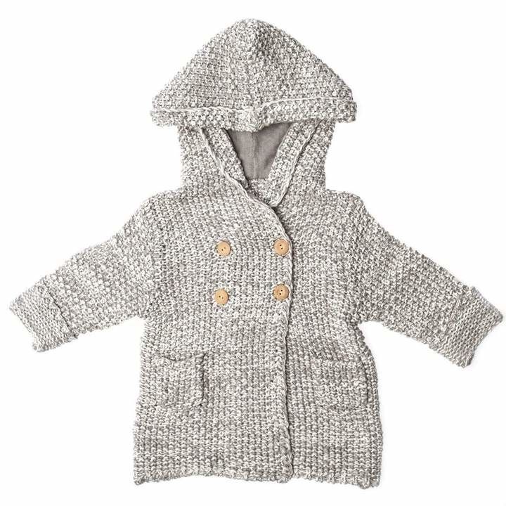 Beba Bean Crochet Hoodie Grey