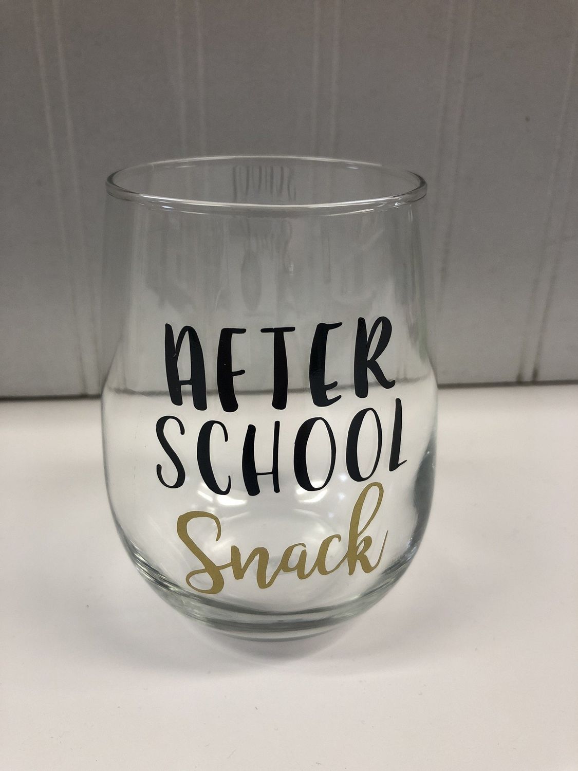 After School Snack Stemless Wine Glass