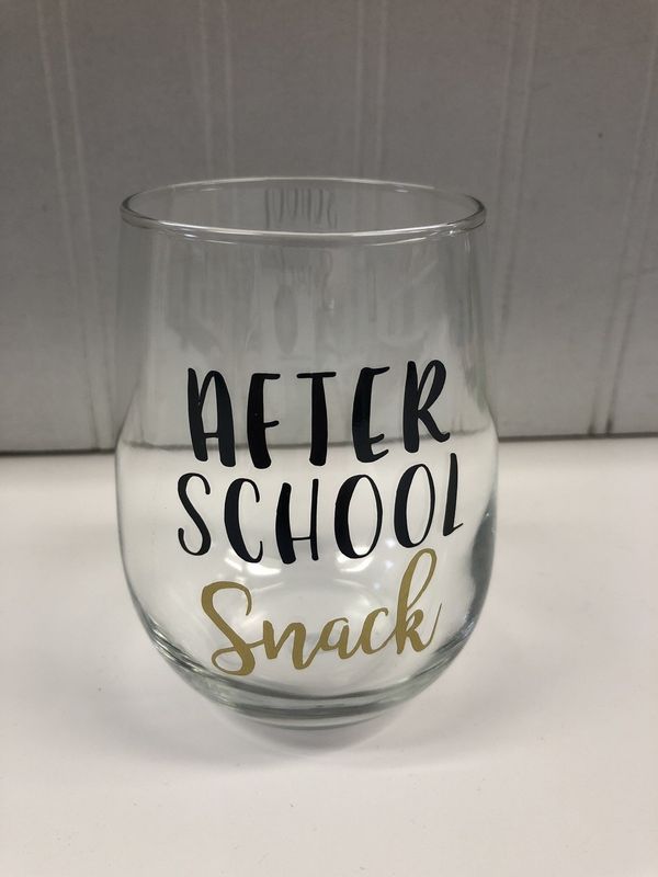 After School Snack Stemless Wine Glass