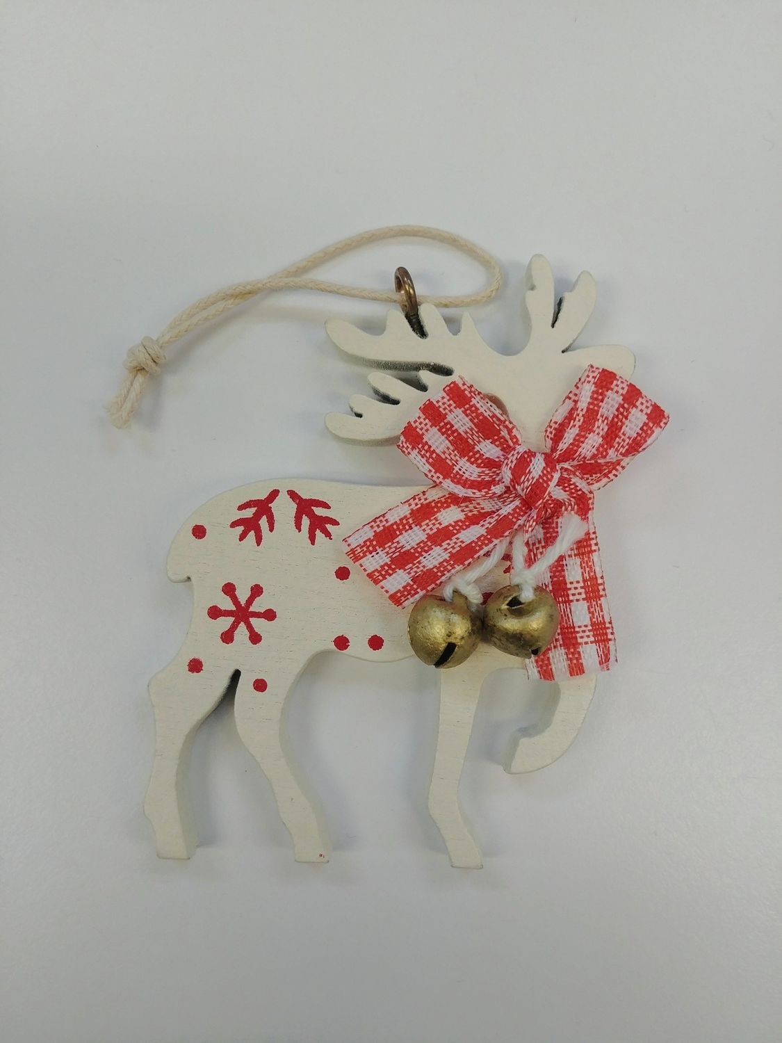 C&amp;F Home White Reindeer Ornament