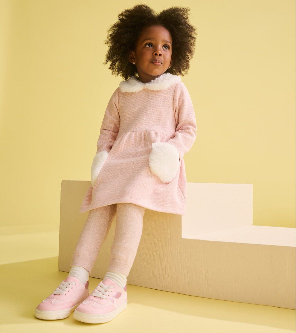 Hatley FA24 BbyG Fur Trim Dress