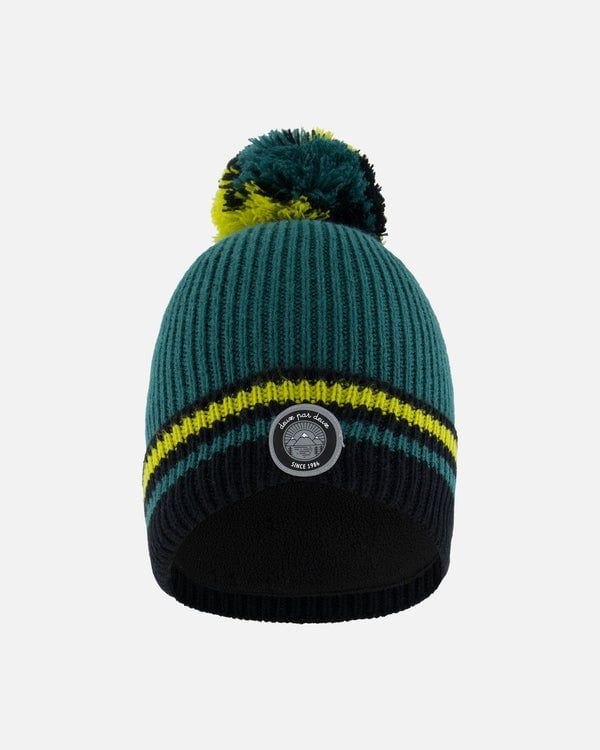 DPD FA24 Pompom Knit Hat, Color: Green, Size: 2/4Y