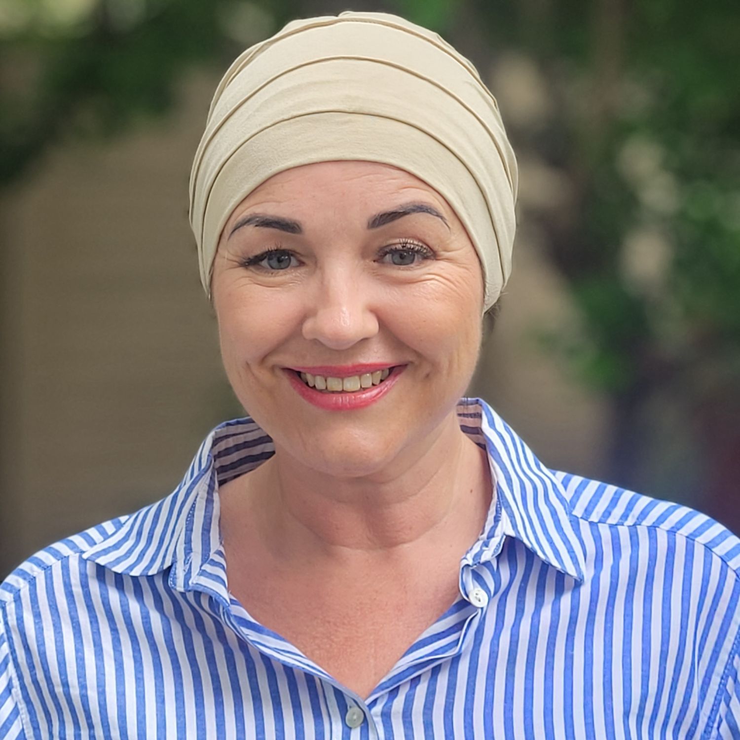 3 Tier Bamboo Chemo Hat - Biscuit