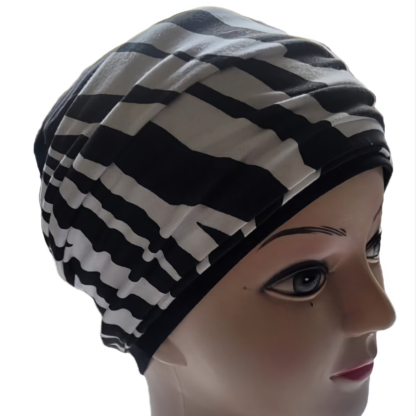 Black hat - 3 in 1 black and zebra headband