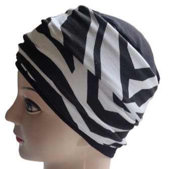 Black hat - 3 in 1 black and zebra headband