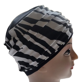 Black hat - 3 in 1 black and zebra headband