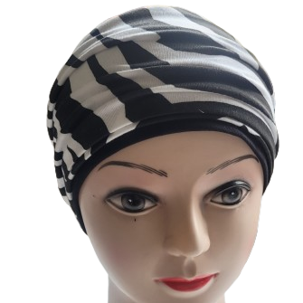 Black hat - 3 in 1 black and zebra headband