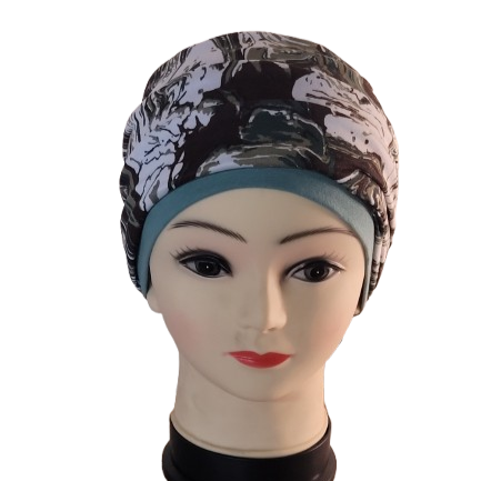 3 in1 Sage hat with brown and sage headband