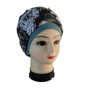 3 in1 Sage hat with brown and sage headband