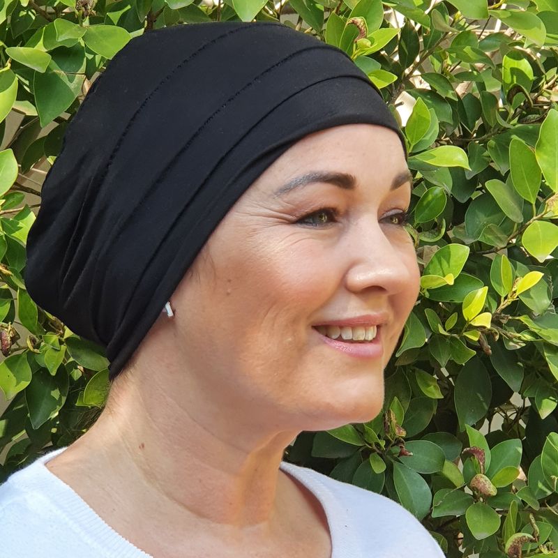 3 Tier Chemo Hat Black