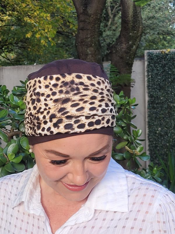 Brown Hat - 3 in 1 - Animal Print Headband