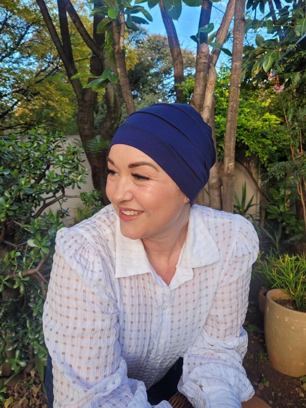 3 Tier Chemo hat -   Navy