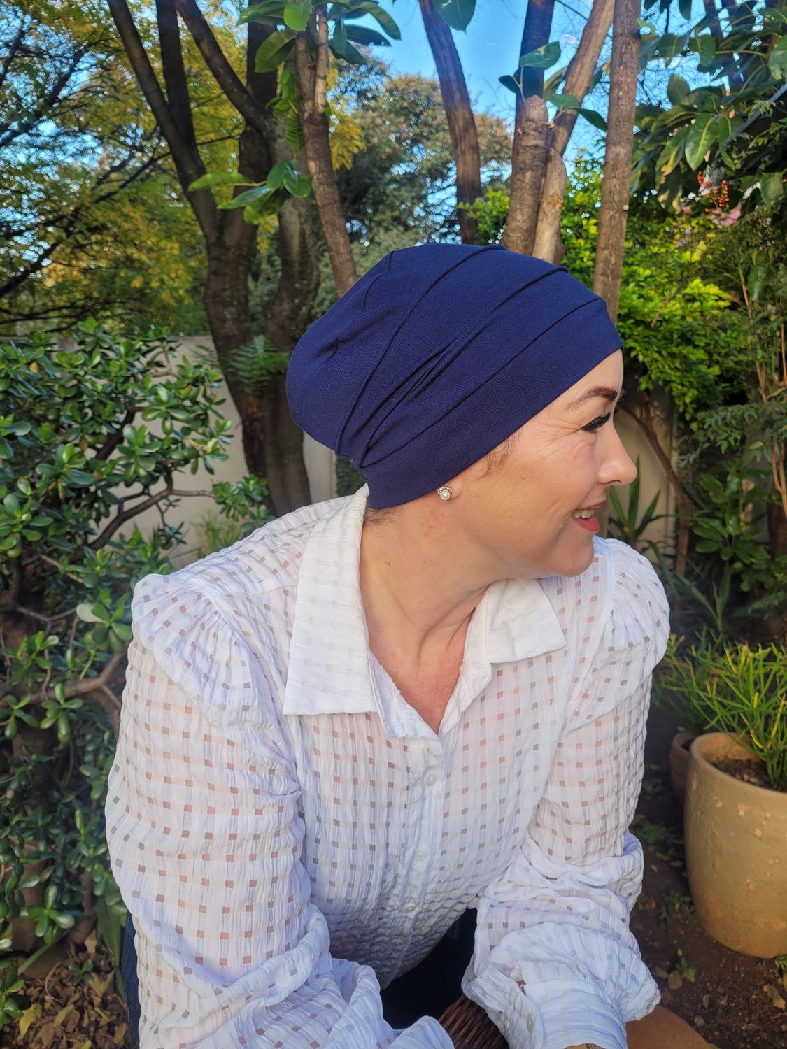 3 Tier Chemo hat -   Navy