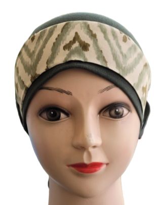  Carey Chemo Hat - Olive with removable Ribbon