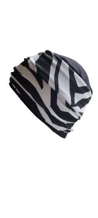 Black hat - 3 in 1 black and zebra headband