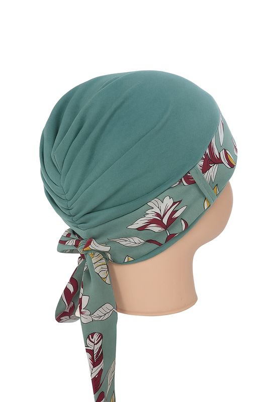 Carey Chemo Hat - Sage hat with Sage Ribbon