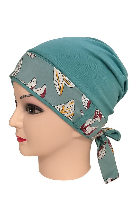 Carey Chemo Hat - Sage hat with Sage Ribbon