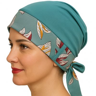 Carey Chemo Hat - Sage hat with Sage Ribbon