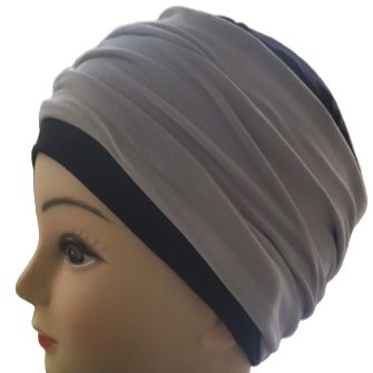 3 in 1  Navy Hat with Grey headband