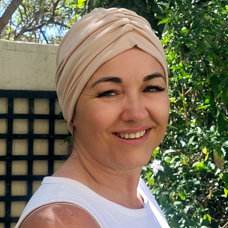 Scrunchy Chemo Hat - Biscuit
