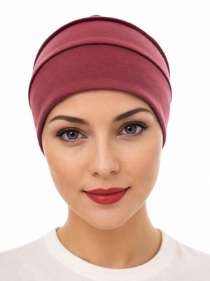3 Tier Chemo hat - Dusty Rose