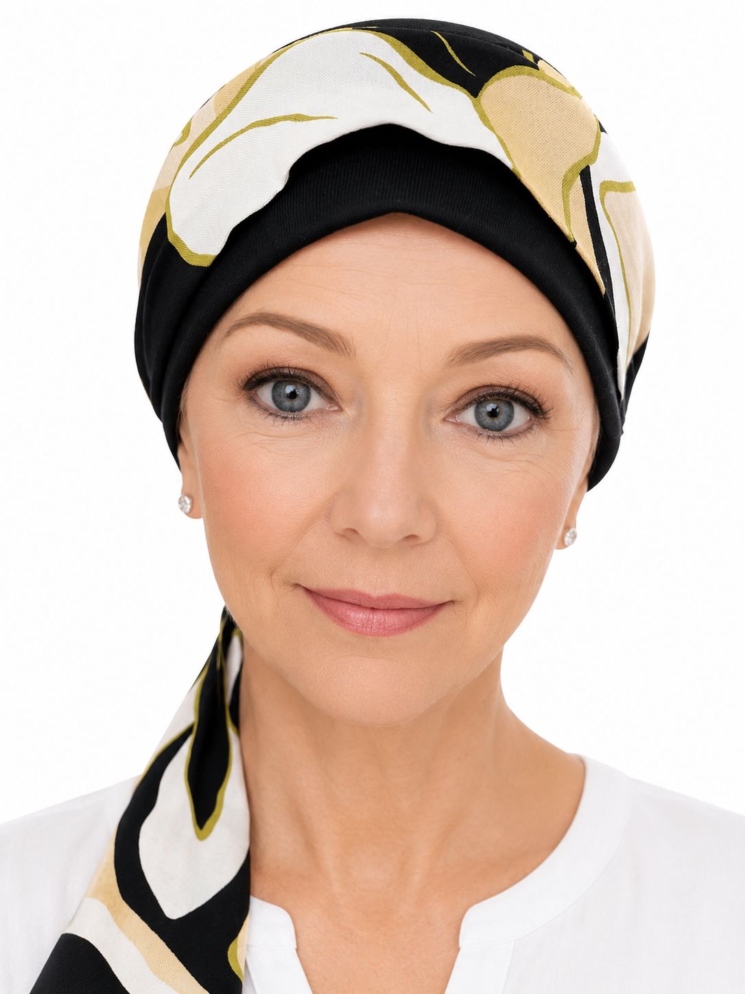 Carey Chemo Hat - Black hat with removable Ribbon