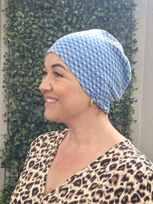 Sleep hat Twin Pack Blue hearts and white