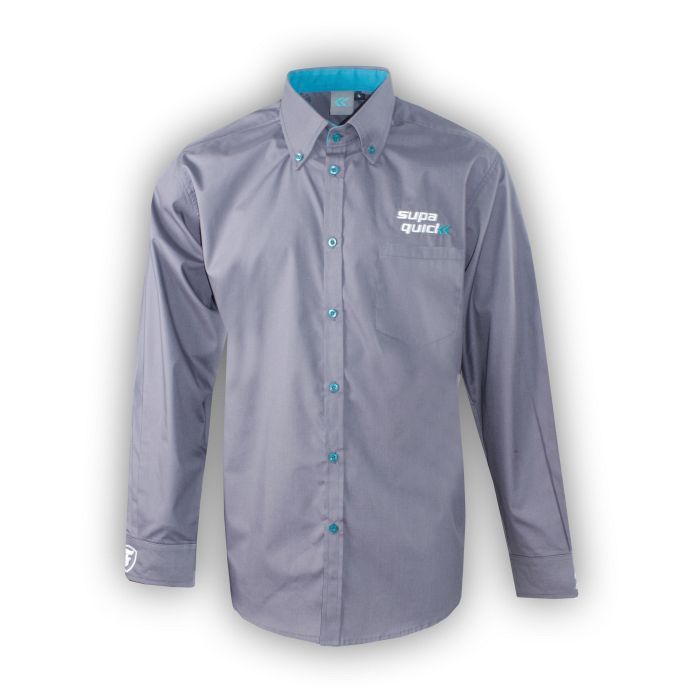 Summer - Men&#39;s Charcoal/Teal Long Sleeve Lounge Shirt