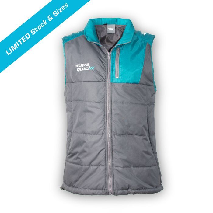 Ladies Charcoal/Teal Sleeveless Bodywarmer