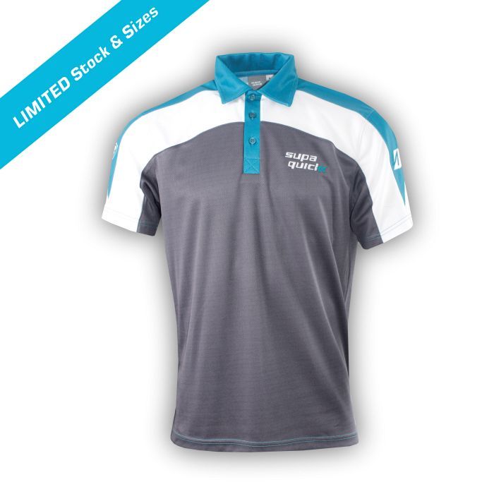 Men&#39;s Executive Charcoal/Teal/White MM Golf Shirt
