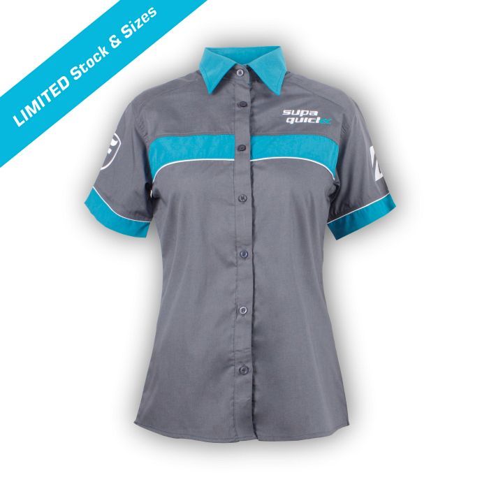Summer - Ladies Charcoal/Teal/White Racing Shirt