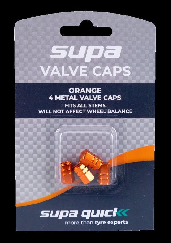 Valve Caps - Blister Pack - Orange